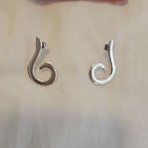 Sterling Silver Swirl Earrings 925